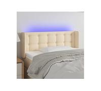 vidaXL Hoofdbord LED 83x16x78/88 cm stof crÃmekleurig3123649 Blanc G