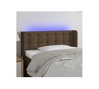 Vidaxl Tête De Lit À Led Marron Foncé 83x16x78/88 Cm Tissu Marron