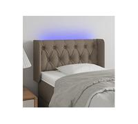 Tête de Lit à LED Gris Clair 203x16x78/88 cm Tissu Meuble de Chambre vidaXL