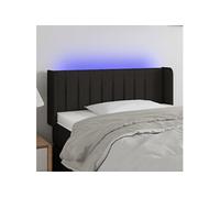 Vidaxl Tête De Lit À Led Noir 83x16x78/88 Cm Tissu Noir