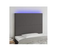 vidaXL Hoofdbord LED 90x5x118/128 cm kunstleer grijs3122226 Gris G