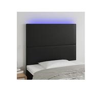 vidaXL Tête de lit à LED Similicuir Noir 90x5x118/128 cm