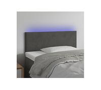 Vidaxl Tête De Lit À Led Gris Foncé 90x5x78/88 Cm Velours Gris