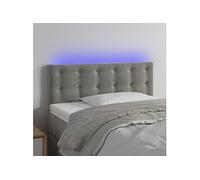 Vidaxl Tête De Lit À Led Gris Clair 90x5x78/88 Cm Velours Gris