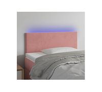 Tête de Lit à LED Meuble de Chambre à Coucher Accessoire de Lit Simple Tête de Cadre de Lit Intérieur Rose 90x5x78/88 cm Velours