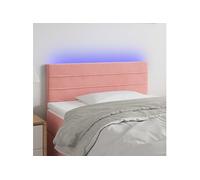 3121793 vidaXL Tête de lit à LED Rose 90x5x78-88 cm Velours