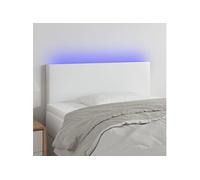 Hoofdbord LED 90x5x78/88 cm kunstleer wit 3121411