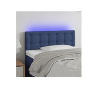 Vidaxl Tête De Lit À Led Bleu 90x5x78/88 Cm Tissu Bleu