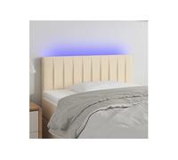 vidaXL Hoofdbord LED 90x5x78/88 cm stof crÃmekleurig3121837 Blanc G