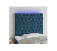 Hoofdbord LED 90x7x118/128 cm fluweel donkerblauw3122800