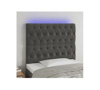 Vidaxl Tête De Lit À Led Gris Foncé 90x7x118/128 Cm Velours Gris