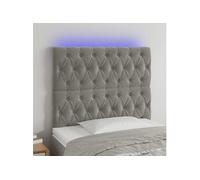 Vidaxl Tête De Lit À Led Gris Clair 90x7x118/128 Cm Velours Gris