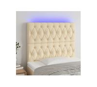 Hoofdbord LED 90x7x118/128 cm stof crÃmekleurig3122747