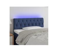 vidaXL Hoofdbord LED 90x7x78/88 cm stof blauw3121936 Bleu G