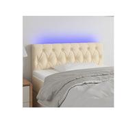 Tête de Lit à LED Gris Clair 200x7x78/88 cm Tissu Meuble de Chambre vidaXL