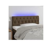 vidaXL Tête de Lit à LED Meuble de Chambre à Coucher Accessoire de Lit Simple Tête de Cadre de Lit Intérieur Marron Foncé 3121933