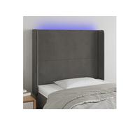 Vidaxl Tête De Lit À Led Gris Foncé 93x16x118/128 Cm Velours Gris