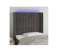 Hoofdbord LED 93x16x118/128 cm fluweel donkergrijs3124323