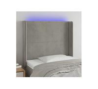 Tête de Lit à LED Gris Foncé 103x16x118/128cm Velours Meuble de Chambre vidaXL