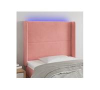 Hoofdbord LED 93x16x118/128 cm fluweel roze3123949