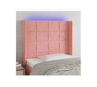 Hoofdbord LED 93x16x118/128 cm fluweel roze3124089