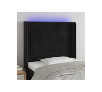 Tête de Lit à LED Gris Clair 203x16x118/128cm Velours Meuble de Chambre vidaXL