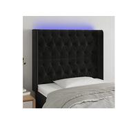 Vidaxl Tête De Lit À Led Noir 93x16x118/128 Cm Velours Noir