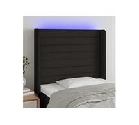 Hoofdbord LED 93x16x118/128 cm stof zwart3124172