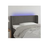 Vidaxl Tête De Lit À Led Gris Foncé 93x16x78/88 Cm Velours Gris