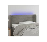 Vidaxl Tête De Lit À Led Gris Clair 93x16x78/88 Cm Velours Gris