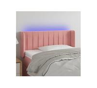 Vidaxl Tête De Lit À Led Rose 93x16x78/88 Cm Velours Rose