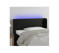 vidaXL Hoofdbord LED 93x16x78/88 cm kunstleer zwart3123174 Noir G