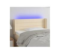 Vidaxl Tête De Lit À Led Crème 93x16x78/88 Cm Tissu