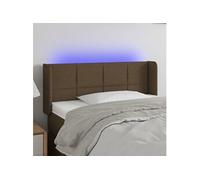 Vidaxl Tête De Lit À Led Marron Foncé 93x16x78/88 Cm Tissu Marron