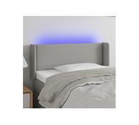 Hoofdbord LED 93x16x78/88 cm stof lichtgrijs3123078