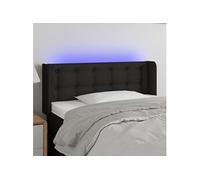 Vidaxl Tête De Lit À Led Noir 93x16x78/88 Cm Tissu Noir