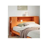 Hoofdbord met opbergruimte 150 cm massief grenenhout wasbruin855629
