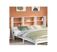 Hoofdbord met opbergruimte 180 cm massief grenenhout wit855652