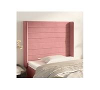 Hoofdbord met randen 103x16x118/128 cm fluweel roze3119767