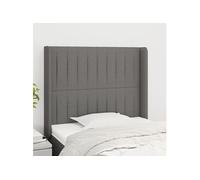 Hoofdbord met randen 103x16x118/128 cm stof donkergrijs3119809