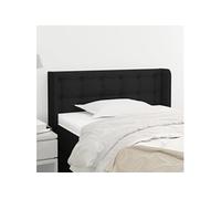 Vidaxl Tête De Lit Avec Oreilles Noir 103x16x78/88 Cm Tissu Noir