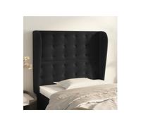 Vidaxl Tête De Lit Avec Oreilles Noir 103x23x118/128 Cm Velours Noir