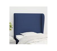 Vidaxl Tête De Lit Avec Oreilles Bleu 103x23x118/128 Cm Tissu Bleu