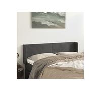 Hoofdbord met randen 147x16x78/88 cm fluweel donkergrijs3118537