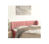 Vidaxl Tête De Lit Avec Oreilles Rose 147x23x78/88 Cm Velours Rose