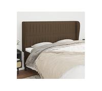 Tête de Lit avec Oreilles Marron Foncé 93x23x78/88 cm Tissu Meuble vidaXL