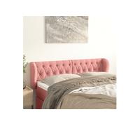 Vidaxl Tête De Lit Avec Oreilles Rose 163x23x78/88 Cm Velours Rose