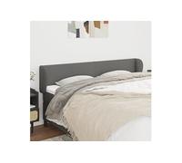 Vidaxl Tête De Lit Avec Oreilles Gris Foncé 163x23x78/88 Cm Tissu Gris