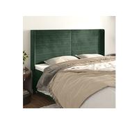 vidaXL Hoofdbord met randen 183x16x118/128 cm fluweel donkergroen3119783 Vert G