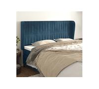 vidaXL Tête de lit avec oreilles Bleu foncé 183x23x118/128 cm Velours